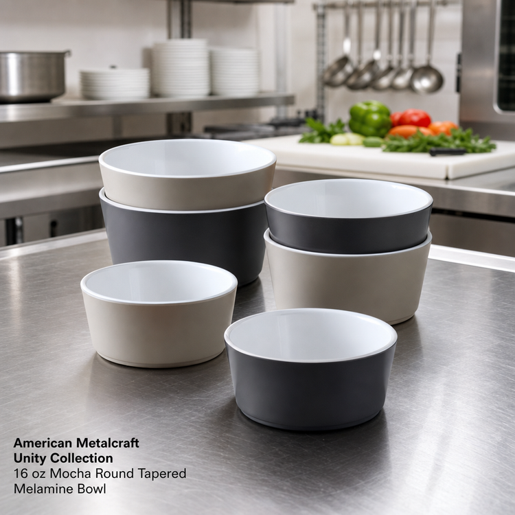 Product image #2 for American Metalcraft Unity Collection 16 oz Mocha Round Tapered Melamine Bowl