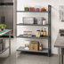 Thumbnail image #2 for Cambro Camshelving Basics Plus 4-Tier Add-On Polymer Shelving Unit, 18 x 36 x 72 Inches, Vented and Solid, Brushed Graphite