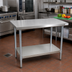 Thumbnail image #2 for BK Resources 60-Inch x 24-Inch 16-Gauge 304 Stainless Steel Work Table with Adjustable Undershelf