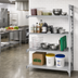 Thumbnail image #3 for Cambro Camshelving Premium 4-Tier Polymer Add-On Shelving Unit, 18-Inch Deep x 60-Inch Wide x 72-Inch High, Vented and Solid, Speckled Gray