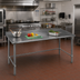Thumbnail image #2 for Eagle Group Budget Series 120 x 30 Inch 430 Stainless Steel Open Base Work Table with Rear Up-Turn