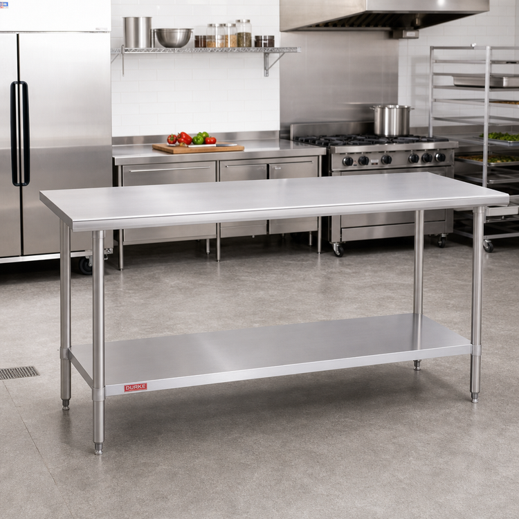 Product image #2 for Duke 108-Inch x 24-Inch Stainless Steel Work Table with Undershelf, No Backsplash