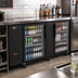 Thumbnail image #2 for Turbo Air Super Deluxe Two-Section Glass Door Back Bar Cooler, 23 Cu. Ft., Self-Contained