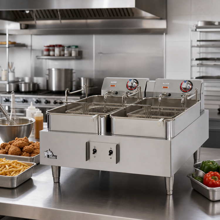 Product image #2 for Star-Max 30 lb Twin Pot Electric Countertop Fryer, 208/240V