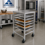 Thumbnail image #2 for Advance Tabco Mobile End-Loading Aluminum Pan Rack with Removable Solid Top, 7 Sheet Pan Capacity