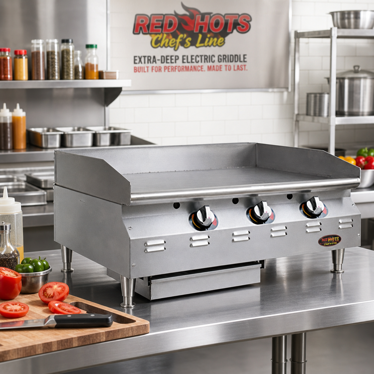 Product image #2 for RedHots Chef's Line Extra-Deep Countertop Electric Griddle, 36-Inch