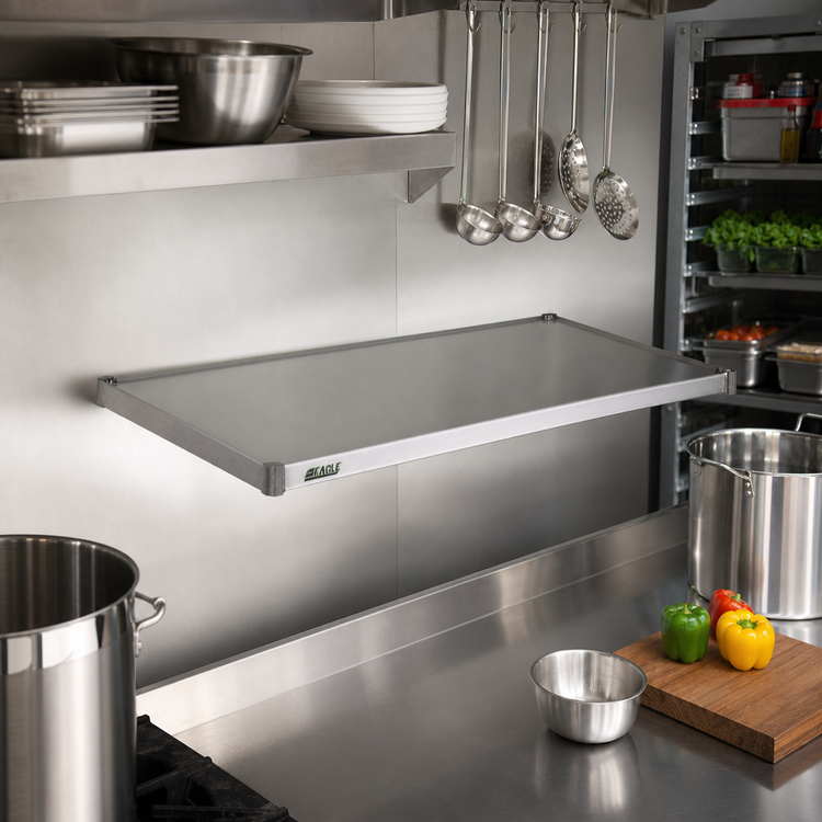 Product image #2 for Eagle Group 24" x 18" 18-Gauge Solid 304 Stainless Steel Commercial Shelf with Marine Edge