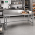 Thumbnail image #2 for Deluxe Series 144-Inch x 24-Inch Stainless Steel Work Table with 4-1/2-Inch Backsplash