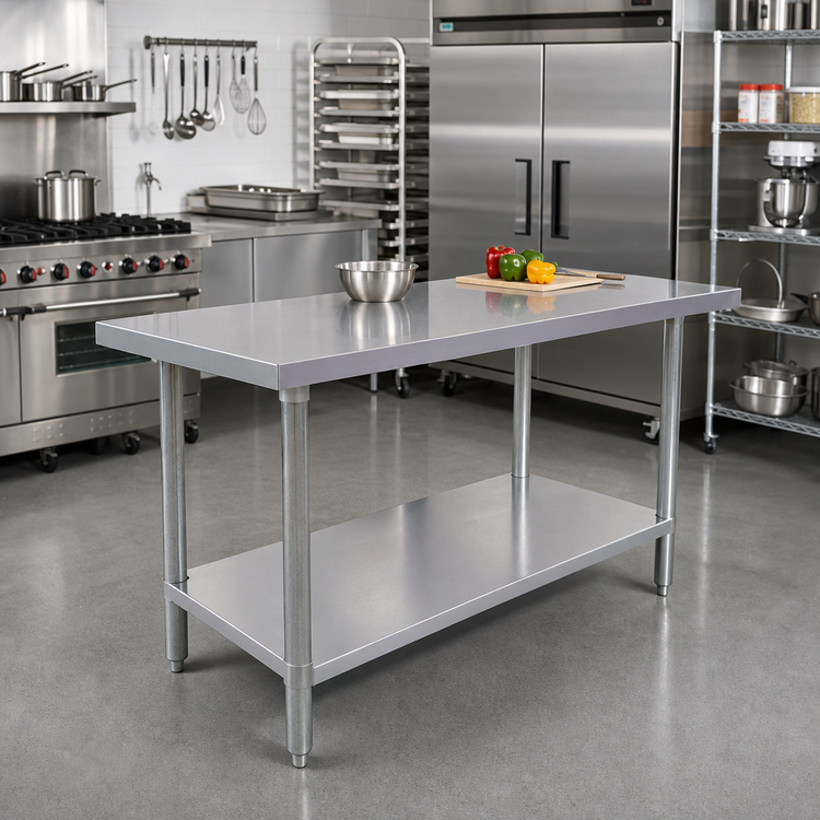 Product image #2 for Omcan USA 48 Inch x 24 Inch Stainless Steel Work Table with Undershelf