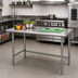 Thumbnail image #2 for Advance Tabco 72-Inch x 30-Inch 16-Gauge 304 Stainless Steel Flat Top Work Table with Open Base, Side & Rear Crossrails, and Bullet Feet