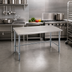 Thumbnail image #2 for Spec-Master Marine Series 30-Inch x 24-Inch Stainless Steel Work Table with Galvanized Base