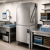 Thumbnail image #2 for Hobart AM16T-BAS-8 Tall Base High-Temperature Door-Type Dishwasher, 60 Racks/Hour, Smart Touchscreen, Wi-Fi