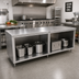 Thumbnail image #2 for John Boos Open Front Cabinet Base Work Table with 16-Gauge Stainless Steel Top, 108 x 36 Inches