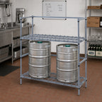 Thumbnail image #2 for Quantum 246054DGY Two-Tier Modular Wire Dunnage Rack for Tanks and Beverage Containers, 60 x 24 x 54 Inches, Gray Epoxy Antimicrobial Finish