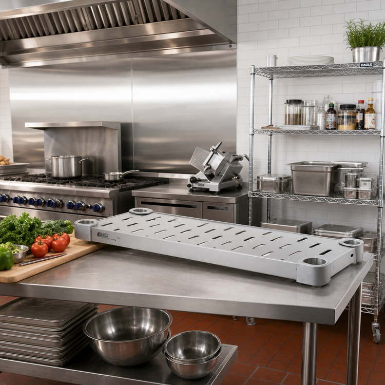 Product image #3 for Eagle Quik-Set 36 Inch x 24 Inch Louvered Solid Shelf with Gray Epoxy Finish