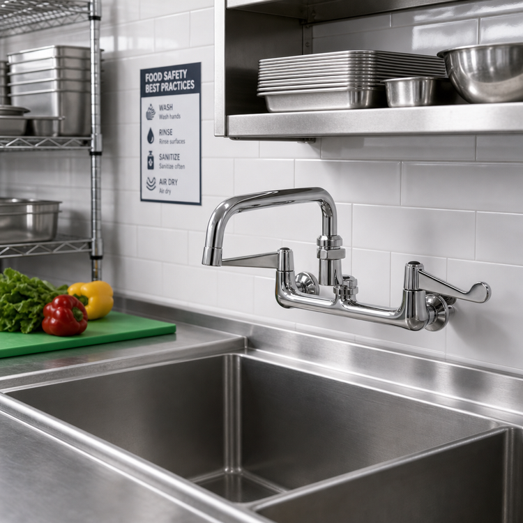 Product image #2 for Equip 8-Inch Wall Mount Swivel Faucet with 10-Inch Swing Nozzle, Low-Lead