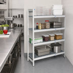 Thumbnail image #2 for Fermod Fermostock 4R26B66-CE 4-Tier Corner Expansion Polymer Shelving Unit, 66"H x 26"W x 18"D, Gray, Anodized Aluminum