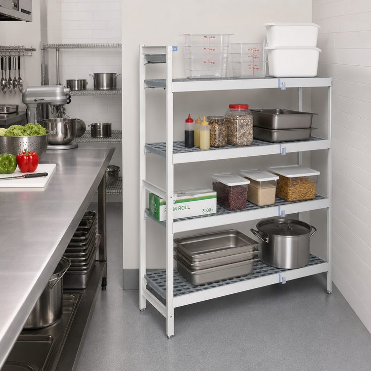 Product image #2 for Fermostock 4-Tier Corner Expansion Kit Polymer Shelving Unit, 66 Inch High x 26 Inch Wide x 18 Inch Deep