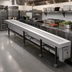Thumbnail image #2 for Dinex IESSB8 8-Foot Slat Belt Motorized Tray Make-Up Conveyor