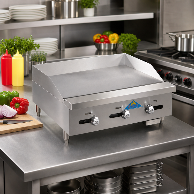 Product image #2 for Comstock-Castle FHP18-18T Countertop Gas Griddle with Thermostatic Control, 18-Inch x 21-Inch Cooking Surface