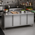 Thumbnail image #2 for BK Resources 96-Inch Stainless Steel Chef Table with Cabinet Base and Hinged Doors