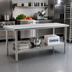 Thumbnail image #2 for Spec-Master Marine Series 60 Inches x 24 Inches Stainless Steel Work Table with Box Marine Edge & Adjustable Undershelf