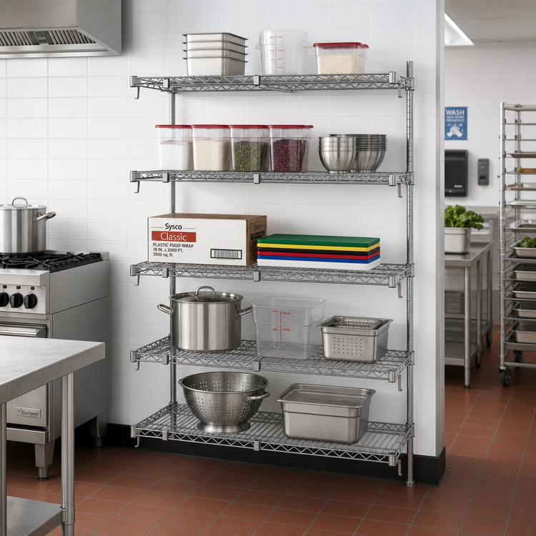 Product image #2 for Metro Super Erecta Super Adjustable Add-On Wire Shelving Unit, 24W x 18D x 74H, Chrome Plated, 5 Shelves