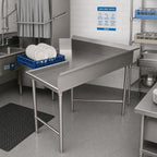 Thumbnail image #2 for BK Resources BKCDT6-C6072R L-Shaped Corner Clean Dishtable, 60 x 72 Inches, Left-to-Right, 16-Gauge 304 Stainless Steel, 10-Inch Backsplash