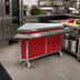 Thumbnail image #2 for Eagle Group Director's Choice Inside Corner Transition Unit, 34-Inch Working Height, Stainless Steel Top, Laminate Front Panel, Open Base, Casters