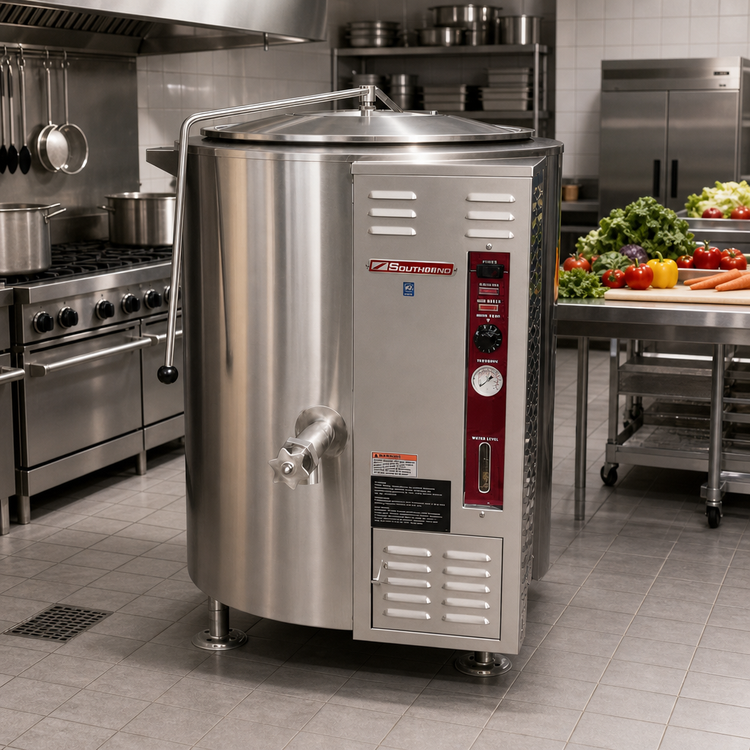 Product image #2 for Southbend Steam KSLG-60 60-Gallon Gas Stationary Steam Kettle, Tri-Leg, 130,000 BTU