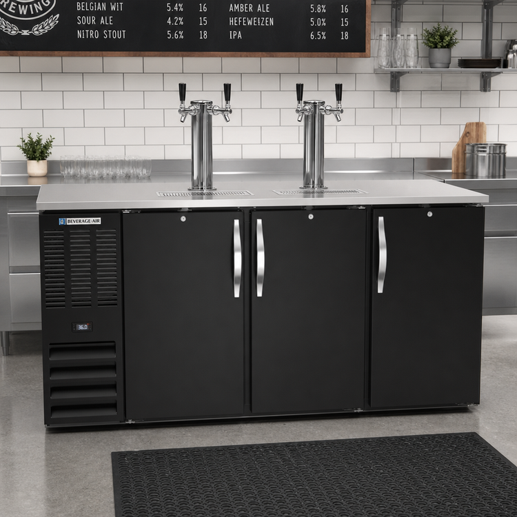 Product image #2 for Beverage-Air DDN72HC-B 72-Inch Direct Draw Draft Beer Cooler with 3-Keg Capacity and 4 Faucets