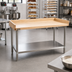 Thumbnail image #2 for Eagle Group 60-Inch x 30-Inch Baker's Top Work Table with 1-3/4-Inch Hardwood Top, 4-Inch Splash, and Undershelf