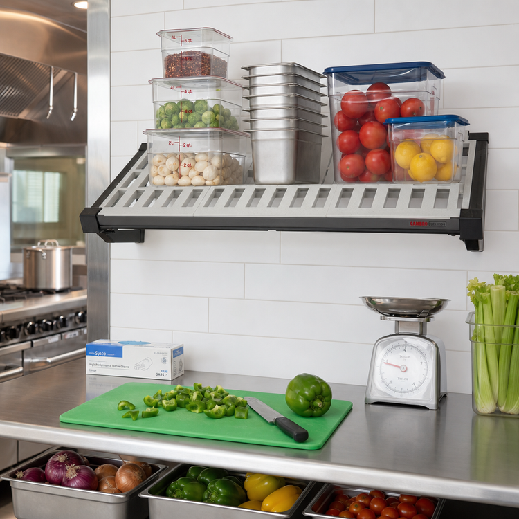 Product image #2 for Cambro Camshelving Elevation Series 24 x 24 Inch Wall-Mounted Vented Add-On Shelf Kit