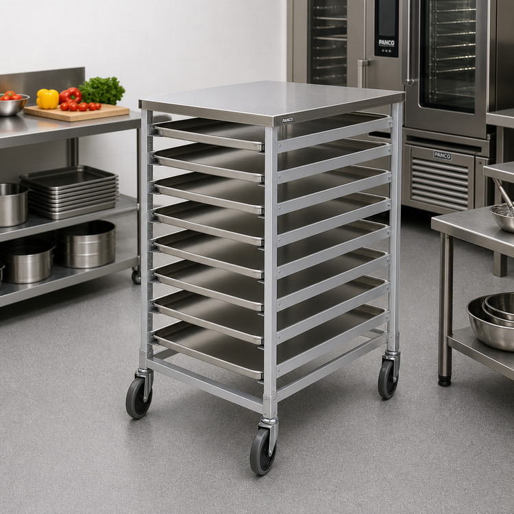 Product image #2 for Panco Mobile Counter-Height Utility Rack with Slides for 10 18 x 26 Pans
