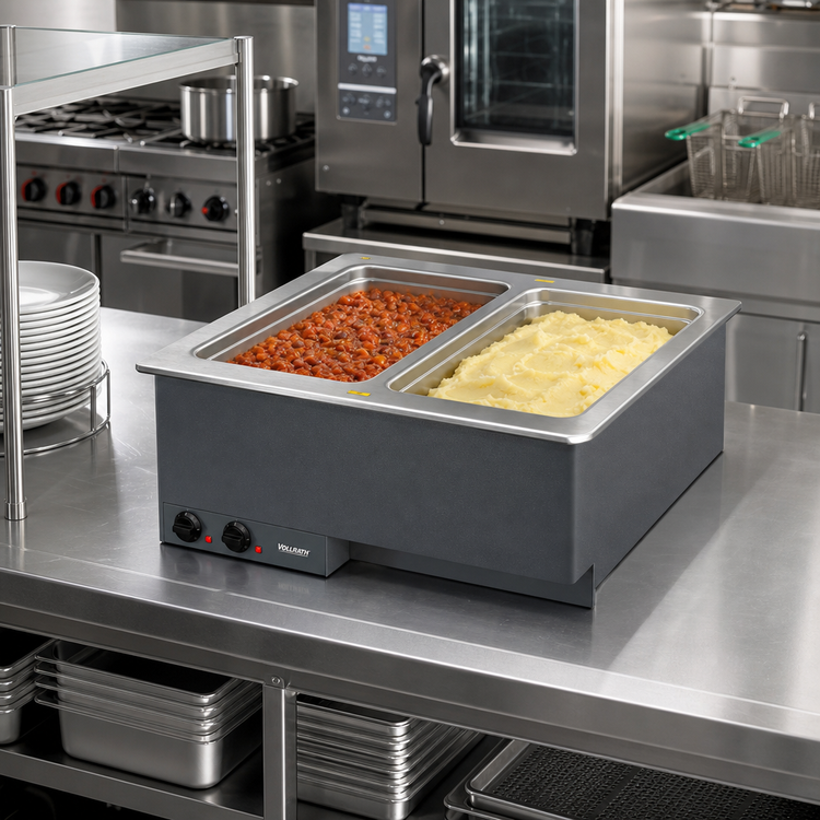 Product image #2 for Vollrath Two-Well Drop-In Electric Hot Food Well with Individual Thermostatic Controls, 2 Full-Size Pans, 208V
