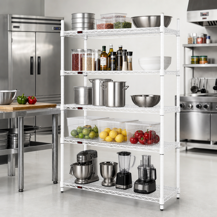 Product image #2 for Stand-Outs Decorative 72 Inch x 24 Inch Wire Shelf with QuadTruss Design, White Epoxy Coated