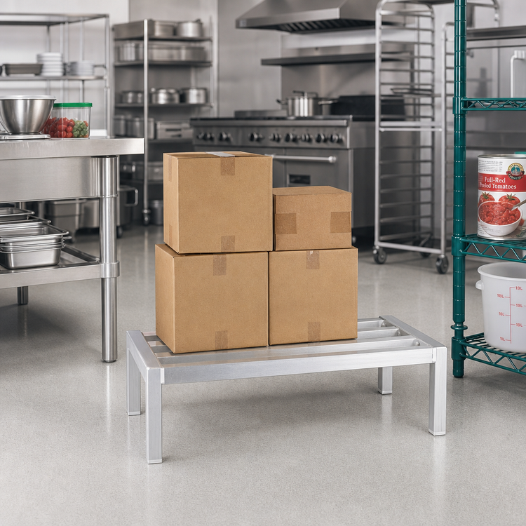 Product image #2 for New Age Heavy-Duty Aluminum Dunnage Rack, 24" W x 24" D x 12" H, 2,500 lb Capacity