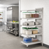 Thumbnail image #3 for Cambro Camshelving Premium 84-Inch High 4-Shelf Vented Polymer Shelving Stationary Add-On Unit, 18 x 72 Inches, Speckled Gray