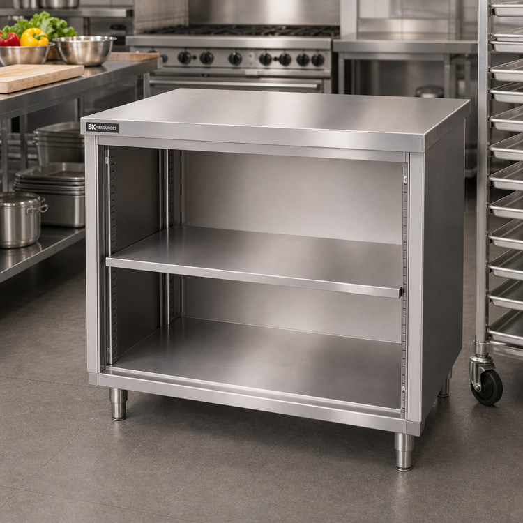 Product image #2 for BK Resources 18-Gauge Stainless Steel Removable Shelf for 30 x 48 Inch Cabinet Base Chef Tables