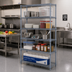 Thumbnail image #2 for Quantum 30W x 24D x 63H Gray Epoxy Antimicrobial 5-Shelf Wire Shelving Starter Kit