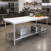Thumbnail image #2 for Advance Tabco Poly-Vance 84-Inch x 24-Inch Poly Top Work Table with Adjustable Stainless Steel Undershelf