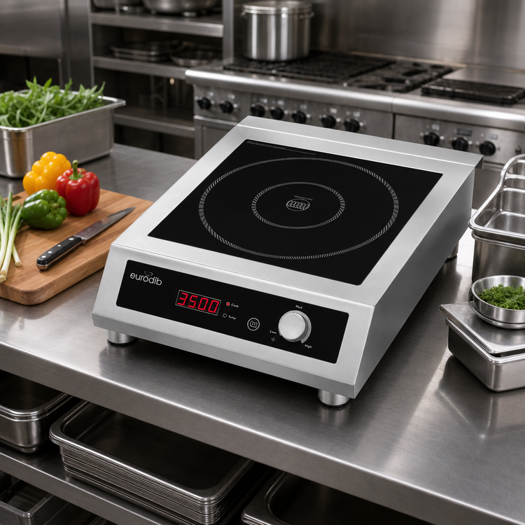 Product image #2 for Eurodib 3.5 kW Commercial Countertop Super Wide Single Burner Induction Range