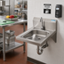 Thumbnail image #2 for Wall Mounted ADA Hand Sink Package with Electronic Sensor and Deck-Mount Faucets, 14 x 16 Inch Bowl