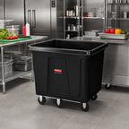 Thumbnail image #2 for Rubbermaid Commercial Products FG461200BLA Mobile Open-Top Cube Truck, 12 Cu. Ft., 400 lb. Capacity, Plastic Body, Metal Frame, Black