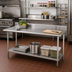 Thumbnail image #2 for Advance Tabco Special Value Series 72 x 24-Inch Stainless Steel Work Table with 5-Inch Backsplash and Adjustable Undershelf