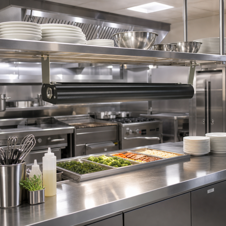 Product image #2 for Vollrath 54-Inch Low Profile Unlighted Heat Strip, Aluminum Housing, Black Powder Coat, 208V