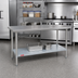 Thumbnail image #2 for Duke 18-Gauge 400 Series Stainless Steel Work Table with Galvanized Undershelf, 48 x 24 x 36 Inches