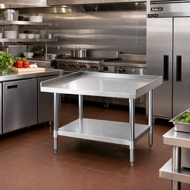 Product image #2 for Turbo Air 30 x 60 Stainless Steel Equipment Stand with Galvanized Base and Undershelf