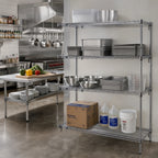 Thumbnail image #2 for Metro Super Erecta AA556C 4-Shelf Chrome-Plated Wire Shelving Add-On Unit, 48W x 24D x 63H