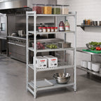 Thumbnail image #3 for Cambro Camshelving® Premium CPU183084VS5PKG 5-Shelf Polymer Shelving Starter Unit, 18" Deep x 30" Wide x 84" High, 4 Vented/1 Solid